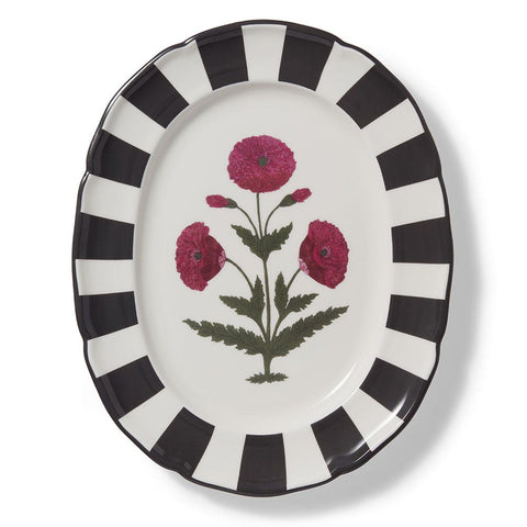 SALE: Good Earth Blooming Poppies Oval Platter