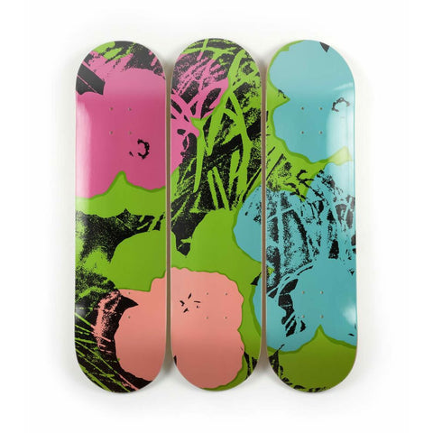 Andy Warhol Flowers Green/Pink Skateboard Deck Set