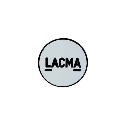 LACMA Round Black and White Enamel Pin