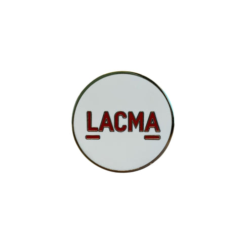 LACMA Round Red and White Enamel Pin