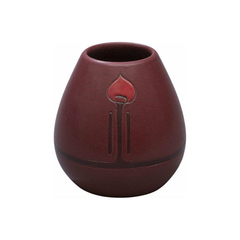 Tritone Ceramic Pottery Vase in Cranberry