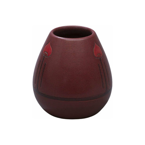 Tritone Ceramic Pottery Vase in Cranberry