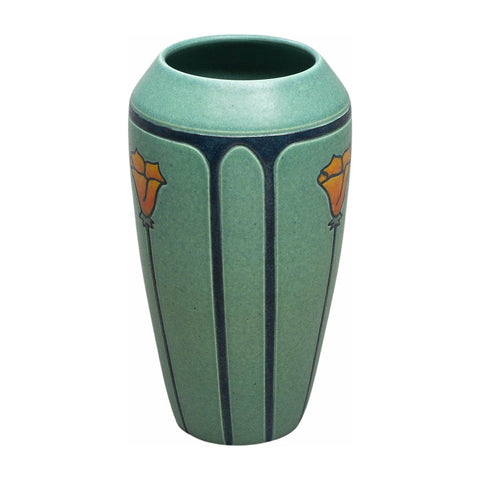 Regency Poppy Ceramic Pottery Vase in Teal