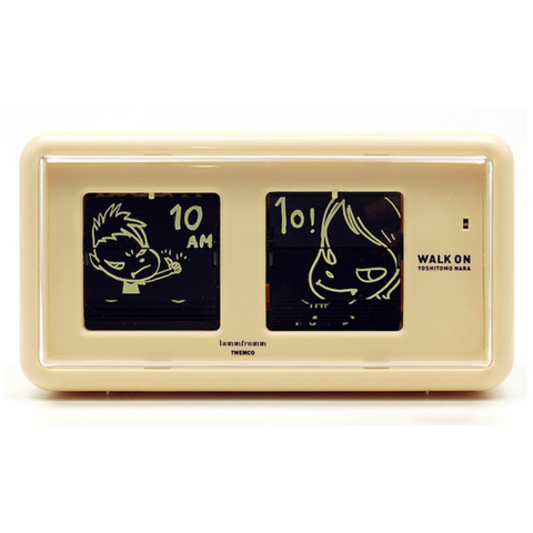 Yoshitomo Nara 'Walk On' Flip Clock Beige