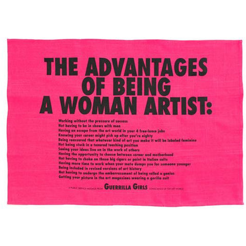 Guerilla Girls Advantages of Being a Woman Artist Tea Towel