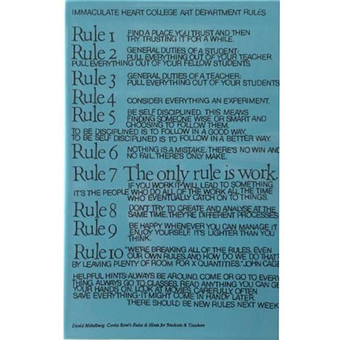 Corita Kent "Art Department Rules" Tile Turquoise