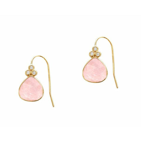 Rose Quartz Stone Drop Earrings